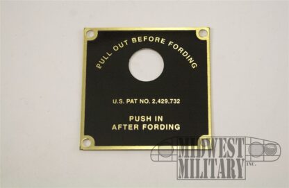 Fording Data Plate