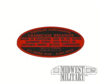 crankcase breather decal