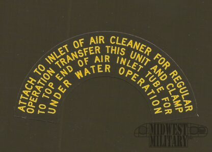 pre-cleaner decal