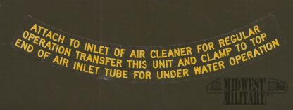pre-cleaner decal