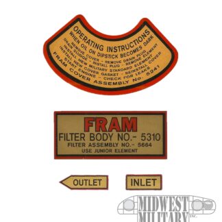 oil filter decal set