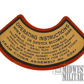 oil filter lid decal