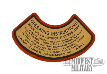 oil filter lid decal