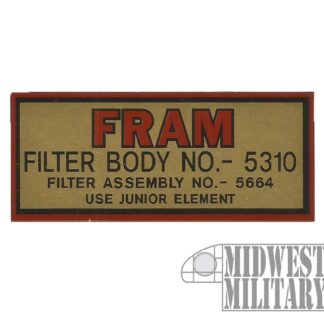 oil filter body decal