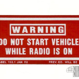 radio power warning decal