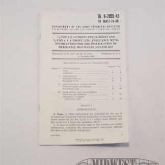 M38A1 / M170 Hot Water Personnel Heater Manual
