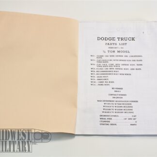 Parts Manual 1/2 Ton Dodge T-207