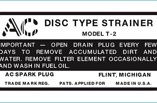 fuel filter bowl decal