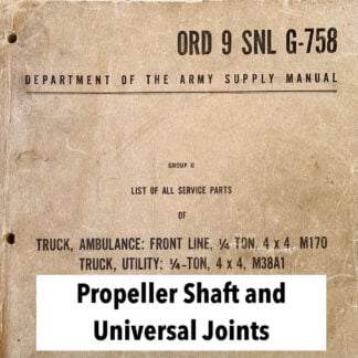 Propellor Shaft and Universal Joints