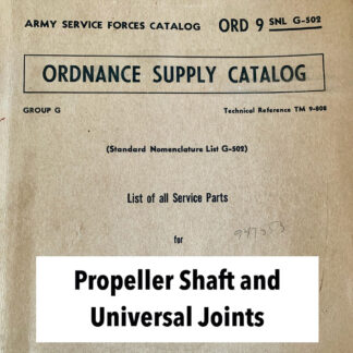 Propeller Shaft and Universal Joints