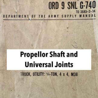 Propellor Shaft and Universal Joints